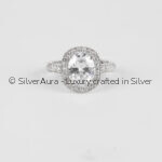 Pure solitaire silver ring, product view