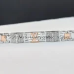 Signature interlock silver bracelet in 925 sterling silver