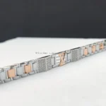 Signature interlock silver bracelet, close-up view